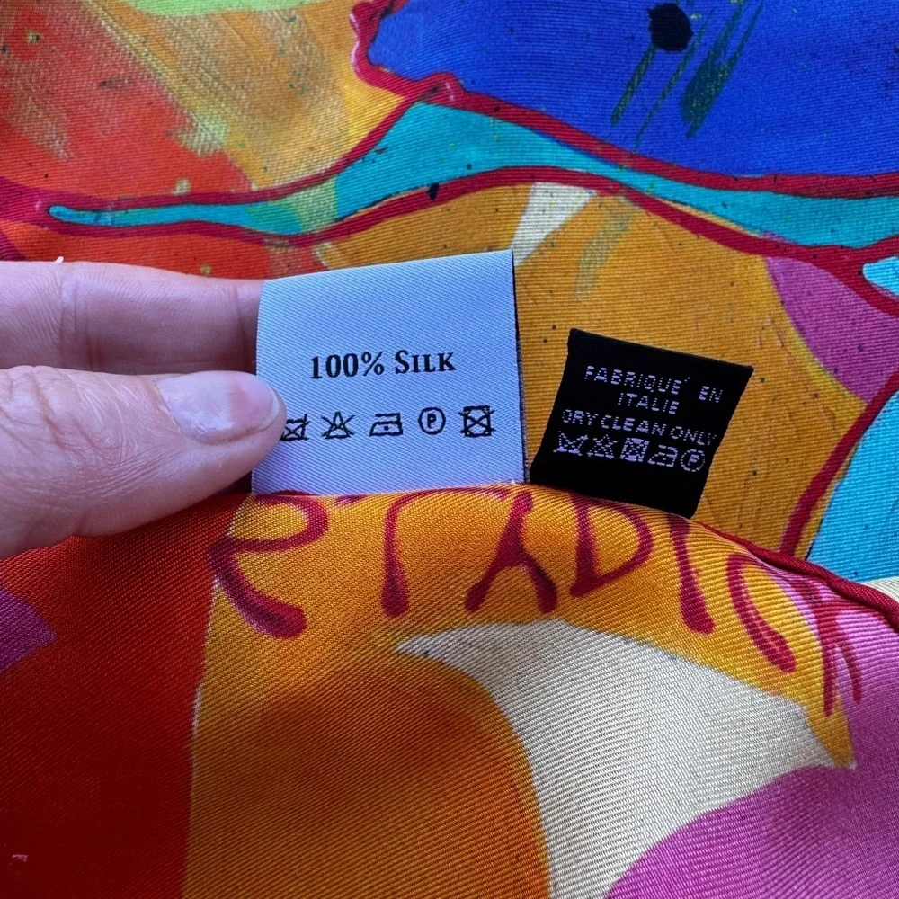 Roki Design Silk Scarf “Early Detection Saves Lives” Italian Silk Twill 35”